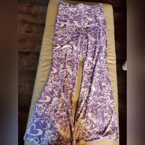 Shein purple printed flares size 8/10